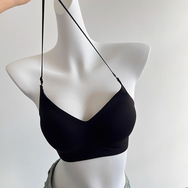 T Shirt Bra Seamless - Bralette Halter sin Costuras para Mujer,
