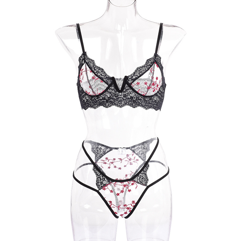 Lace Bralette Set - Conjunto de lencería para mujer, conjunto